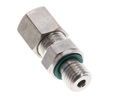 6S & M12x1.5 Stainless Steel Straight Compression Fitting with Male Threads 500 bar FKM ISO 8434-1