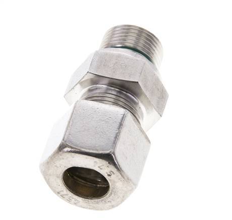 14S & M20x1.5 Stainless Steel Straight Compression Fitting with Male Threads 400 bar FKM ISO 8434-1