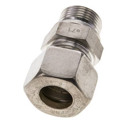 20S & M27x2 Stainless Steel Straight Compression Fitting with Male Threads 250 bar FKM ISO 8434-1