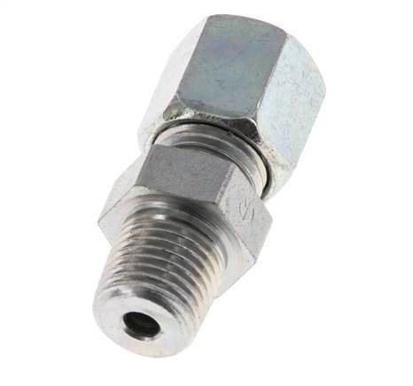 6S & R1/4'' Zink plated Steel Straight Cutting Fitting with Male Threads 630 bar ISO 8434-1