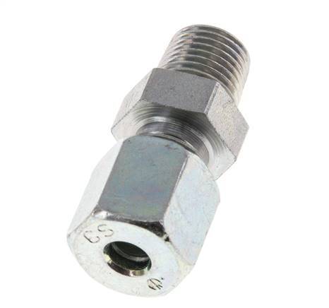 6S & R1/4'' Zink plated Steel Straight Cutting Fitting with Male Threads 630 bar ISO 8434-1