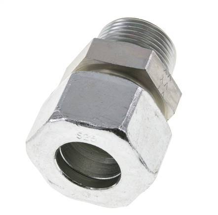 25S & R1'' Zink plated Steel Straight Cutting Fitting with Male Threads 400 bar ISO 8434-1