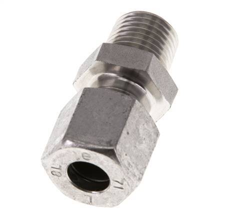 8L & R1/4'' Stainless Steel Straight Cutting Fitting with Male Threads 315 bar ISO 8434-1