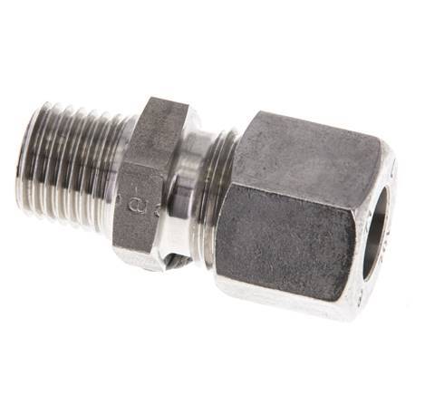 10L & R1/4'' Stainless Steel Straight Cutting Fitting with Male Threads 315 bar ISO 8434-1