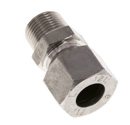 12L & R3/8'' Stainless Steel Straight Cutting Fitting with Male Threads 315 bar ISO 8434-1