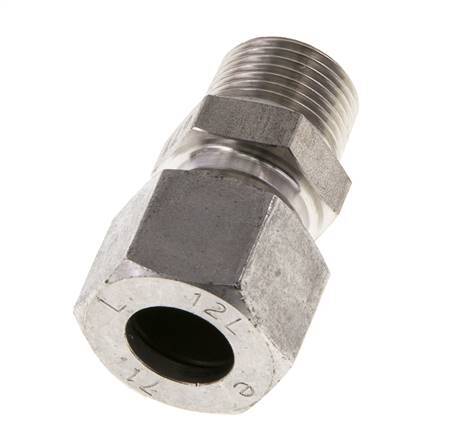 12L & R3/8'' Stainless Steel Straight Cutting Fitting with Male Threads 315 bar ISO 8434-1