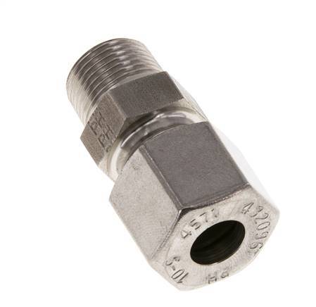 10L & R3/8'' Stainless Steel Straight Cutting Fitting with Male Threads 630 bar ISO 8434-1