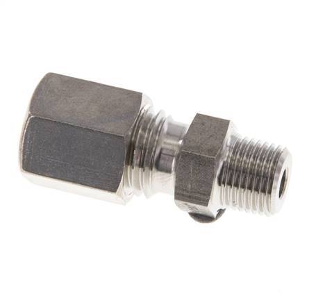 6L & R1/8'' Stainless Steel Straight Compression Fitting with Male Threads 315 bar ISO 8434-1