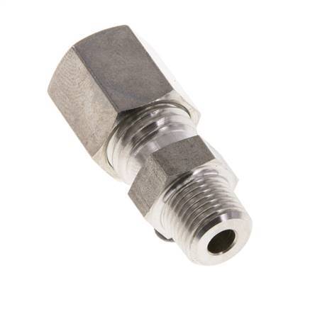 6L & R1/8'' Stainless Steel Straight Compression Fitting with Male Threads 315 bar ISO 8434-1