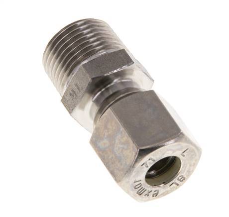 8L & R3/8'' Stainless Steel Straight Compression Fitting with Male Threads 315 bar ISO 8434-1