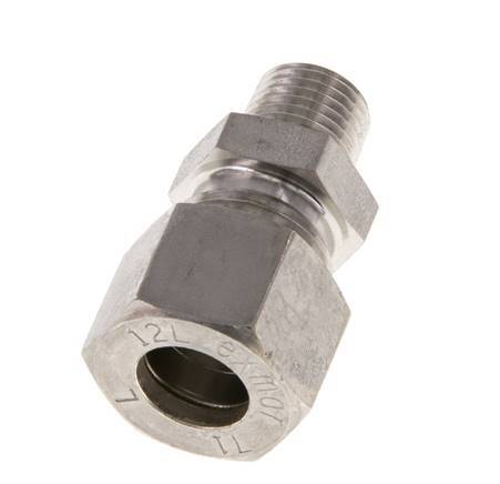 12L & R1/4'' Stainless Steel Straight Compression Fitting with Male Threads 315 bar ISO 8434-1