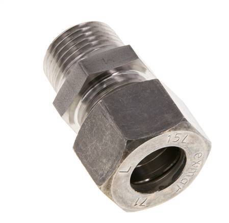 15L & R1/2'' Stainless Steel Straight Compression Fitting with Male Threads 315 bar ISO 8434-1