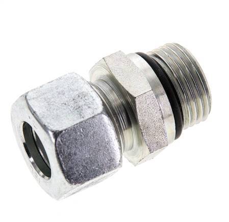 15L & UNF 7/8''-14 Zink plated Steel Straight Cutting Fitting with Male Threads 315 bar ISO 8434-1