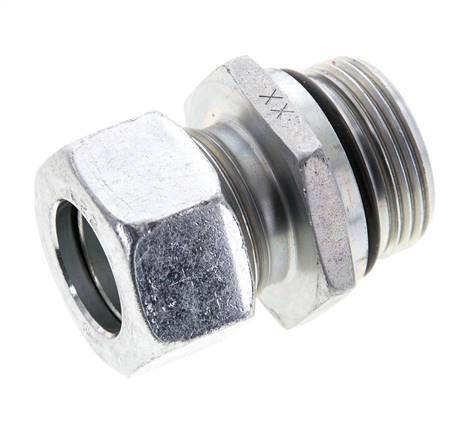 22L & UN 1-5/16''-12 Zink plated Steel Straight Cutting Fitting with Male Threads 160 bar ISO 8434-1