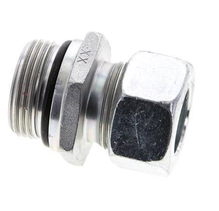 22L & UN 1-5/16''-12 Zink plated Steel Straight Cutting Fitting with Male Threads 160 bar ISO 8434-1