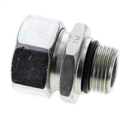 28L & UN 1-1/16''-12 Zink plated Steel Straight Cutting Fitting with Male Threads 160 bar ISO 8434-1
