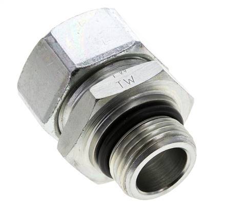28L & UN 1-1/16''-12 Zink plated Steel Straight Cutting Fitting with Male Threads 160 bar ISO 8434-1
