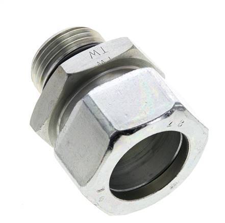 28L & UN 1-1/16''-12 Zink plated Steel Straight Cutting Fitting with Male Threads 160 bar ISO 8434-1