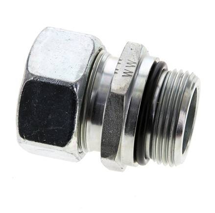 28L & UN 1-5/16''-12 Zink plated Steel Straight Cutting Fitting with Male Threads 160 bar ISO 8434-1