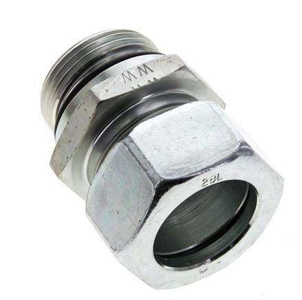 28L & UN 1-5/16''-12 Zink plated Steel Straight Cutting Fitting with Male Threads 160 bar ISO 8434-1