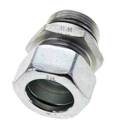 28L & UN 1-5/16''-12 Zink plated Steel Straight Cutting Fitting with Male Threads 160 bar ISO 8434-1