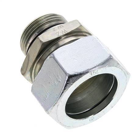 35L & UN 1-5/16''-12 Zink plated Steel Straight Cutting Fitting with Male Threads 160 bar ISO 8434-1