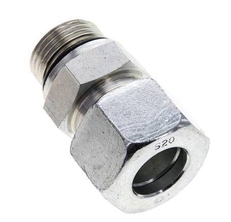 20S & UN 1-1/16''-12 Zink plated Steel Straight Cutting Fitting with Male Threads 400 bar ISO 8434-1