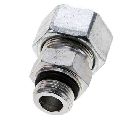 25S & UN 1-1/16''-12 Zink plated Steel Straight Cutting Fitting with Male Threads 400 bar ISO 8434-1