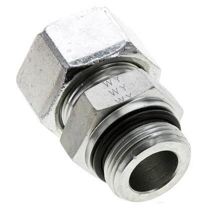 25S & UN 1-5/16''-12 Zink plated Steel Straight Cutting Fitting with Male Threads 400 bar ISO 8434-1