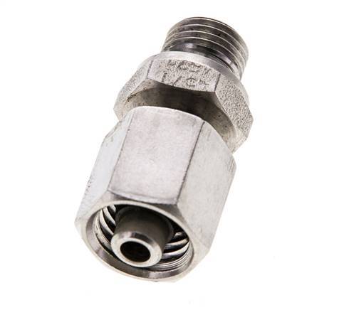 6L & M10x1 Stainless Steel Straight Swivel with Male Threads 315 bar FKM Adjustable ISO 8434-1