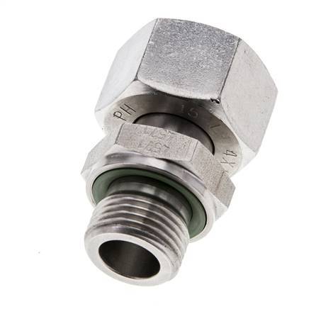 15L & M18x1.5 Stainless Steel Straight Swivel with Male Threads 315 bar FKM Adjustable ISO 8434-1