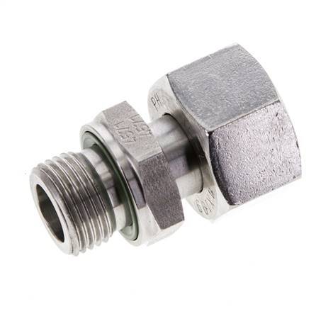 15L & M18x1.5 Stainless Steel Straight Swivel with Male Threads 315 bar FKM Adjustable ISO 8434-1