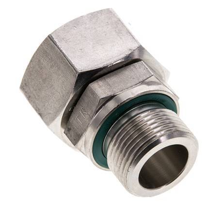 18L & M22x1.5 Stainless Steel Straight Swivel with Male Threads 315 bar FKM Adjustable ISO 8434-1