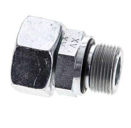 18L & M22x1.5 Zink plated Steel Straight Swivel with Male Threads 315 bar NBR O-ring Sealing Cone Adjustable ISO 8434-1