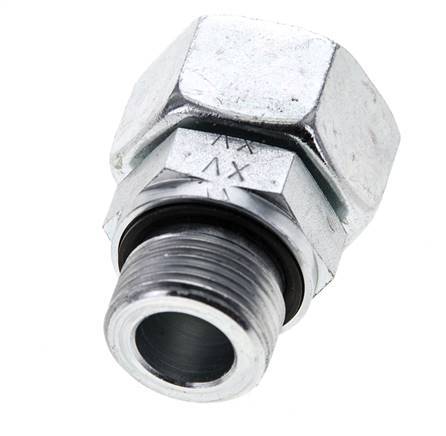 18L & M22x1.5 Zink plated Steel Straight Swivel with Male Threads 315 bar NBR O-ring Sealing Cone Adjustable ISO 8434-1