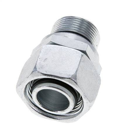 22L & M26x1.5 Zink plated Steel Straight Swivel with Male Threads 160 bar NBR O-ring Sealing Cone Adjustable ISO 8434-1
