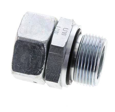 28L & M33x2 Zink plated Steel Straight Swivel with Male Threads 160 bar NBR O-ring Sealing Cone Adjustable ISO 8434-1