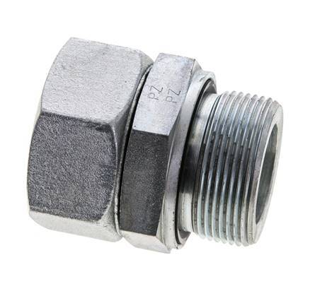 35L & M42x2 Zink plated Steel Straight Swivel with Male Threads 160 bar NBR O-ring Sealing Cone Adjustable ISO 8434-1