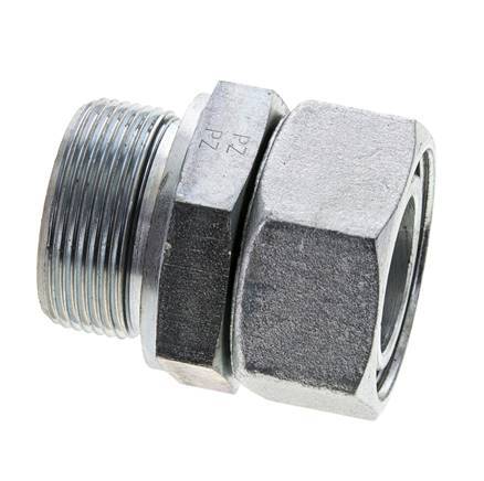 35L & M42x2 Zink plated Steel Straight Swivel with Male Threads 160 bar NBR O-ring Sealing Cone Adjustable ISO 8434-1