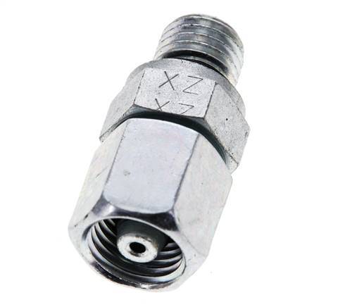 6S & M12x1.5 Zink plated Steel Straight Swivel with Male Threads 630 bar NBR O-ring Sealing Cone Adjustable ISO 8434-1