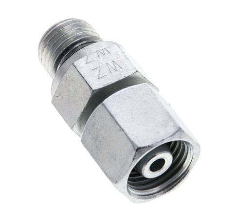 8S & M14x1.5 Zink plated Steel Straight Swivel with Male Threads 630 bar NBR O-ring Sealing Cone Adjustable ISO 8434-1