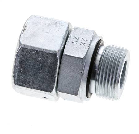 25S & M33x2 Zink plated Steel Straight Swivel with Male Threads 400 bar NBR O-ring Sealing Cone Adjustable ISO 8434-1