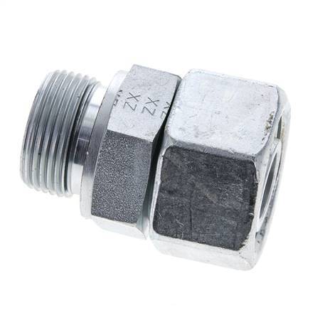 25S & M33x2 Zink plated Steel Straight Swivel with Male Threads 400 bar NBR O-ring Sealing Cone Adjustable ISO 8434-1