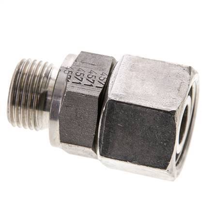 15L & M18x1.5 Stainless Steel Straight Swivel with Male Threads 315 bar FKM O-ring Sealing Cone Adjustable ISO 8434-1