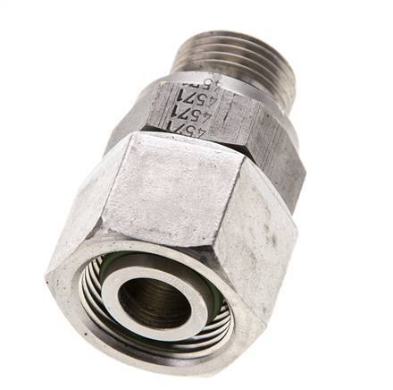 15L & M18x1.5 Stainless Steel Straight Swivel with Male Threads 315 bar FKM O-ring Sealing Cone Adjustable ISO 8434-1