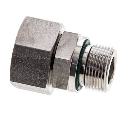 18L & M22x1.5 Stainless Steel Straight Swivel with Male Threads 315 bar FKM O-ring Sealing Cone Adjustable ISO 8434-1