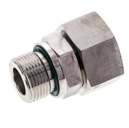 18L & M22x1.5 Stainless Steel Straight Swivel with Male Threads 315 bar FKM O-ring Sealing Cone Adjustable ISO 8434-1