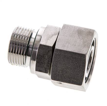 18L & M22x1.5 Stainless Steel Straight Swivel with Male Threads 315 bar FKM O-ring Sealing Cone Adjustable ISO 8434-1