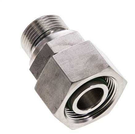 18L & M22x1.5 Stainless Steel Straight Swivel with Male Threads 315 bar FKM O-ring Sealing Cone Adjustable ISO 8434-1