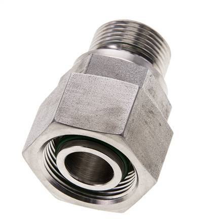 18L & M22x1.5 Stainless Steel Straight Swivel with Male Threads 315 bar FKM O-ring Sealing Cone Adjustable ISO 8434-1